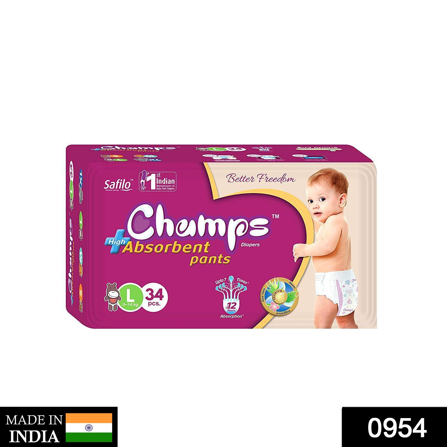 Premium Champs High Absorbent Pant Style Diaper Small, Medium and Large Size Diaper - infinityexculsivestore.com