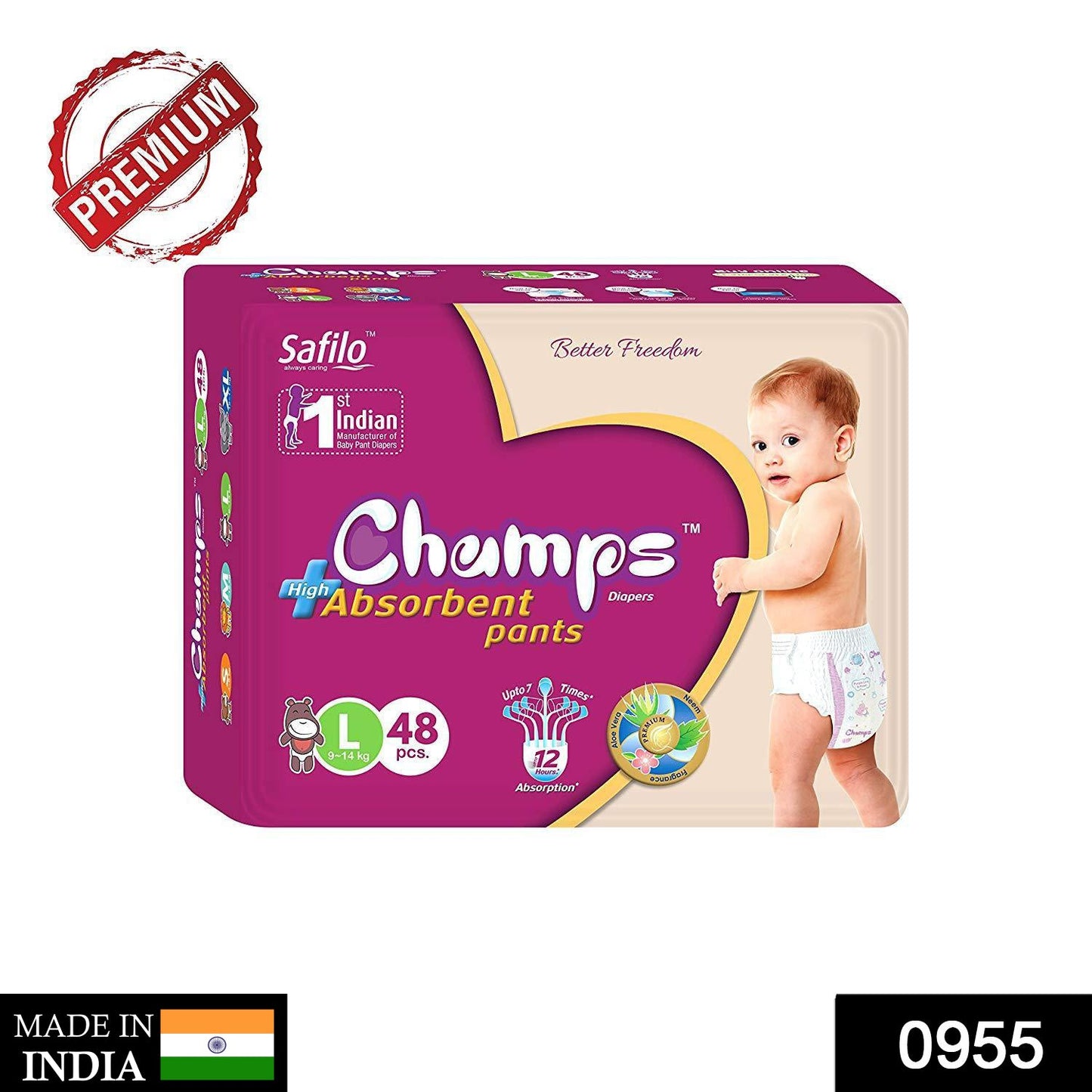 Premium Champs High Absorbent Pant Style Diaper Small, Medium and Large Size Diaper - infinityexculsivestore.com