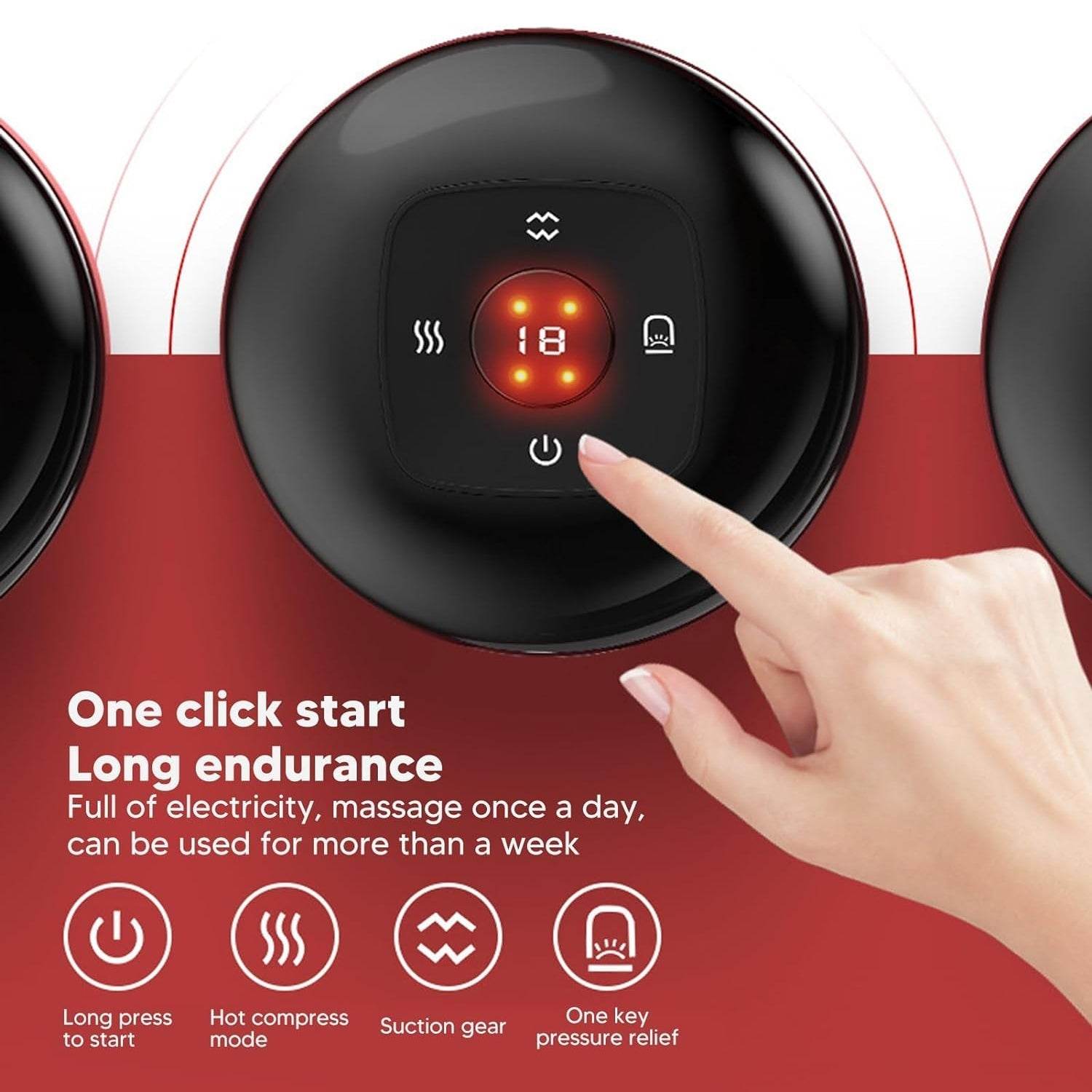 Electric Intelligent Breathing Cupping Massage Instrument The Smart Cupping Therapy Set's Massager for Muscle and Joint Pain Cellulite Massage Back Pain Relief for Back Shoulder Leg (1 Pc) - infinityexculsivestore.com