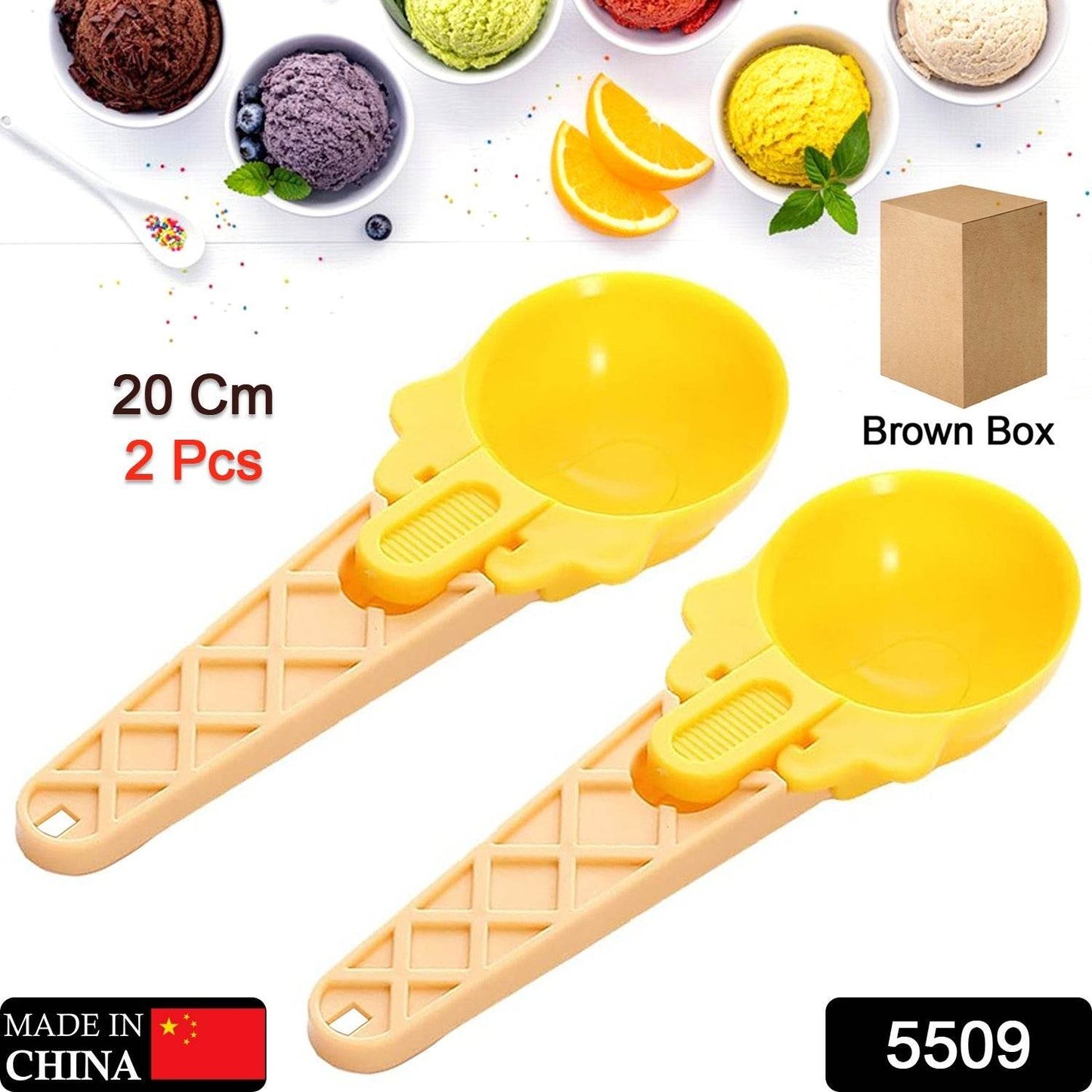 Ice Cream Spoons 2pcs Plastic Water Melon Scoopers with Trigger Dipper and Adults for Summer Party Ice Cream Scoop, Food Serving Spoon Kitchen Tools Ice Cream Digging Spoon Household Spoons Cupcake Spoons Aps Fruit Ball Player (2 Pc) - infinityexculsivestore.com