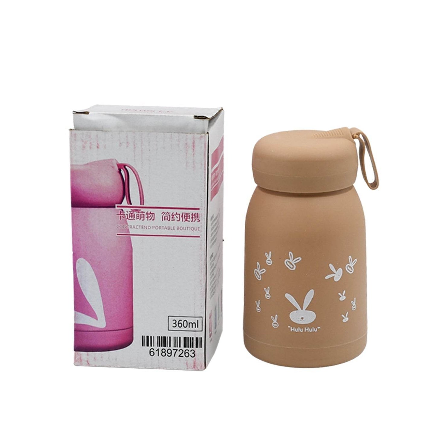 Cute water bottle for kids - 330 ml Cute Bunny Water Bottle | Cute Rabit Print Water Bottle for Boys and Girls | Kids Return Gift | Water Bottle Sipper | Insulated Water Bottle (MOQ :- 100 Pc) - infinityexculsivestore.com