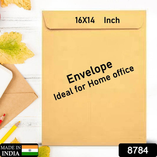 Kraft Envelopes, 16 x 14 Inch, Brown Envelopes, Envelopes, Card Envelopes, Kraft Paper Envelopes, Invitation Envelopes, Postcard Envelopes, Quick Self Seal, Stationery For General, Office (1 Pc ) - infinityexculsivestore.com