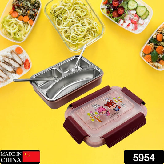FoodβSafe Materials Kids Lunch Box With steel Spoon & chopsticks Compartment is Designed Made of 304 Stainless Steel Easy to Clean for School for Camping for Work for Home, Office - infinityexculsivestore.com