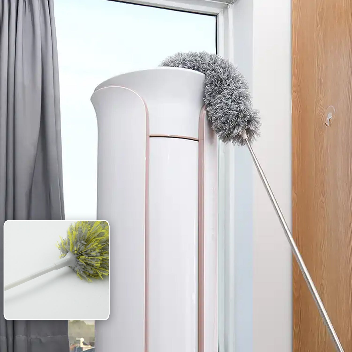 Long Handle, Microfiber Duster for Cleaning, Microfiber Hand Duster Washable Microfiber Cleaning Tool Extendable Dusters for Cleaning Office, Car, Computer, Air Condition, Washable Duster (62Cm) - infinityexculsivestore.com