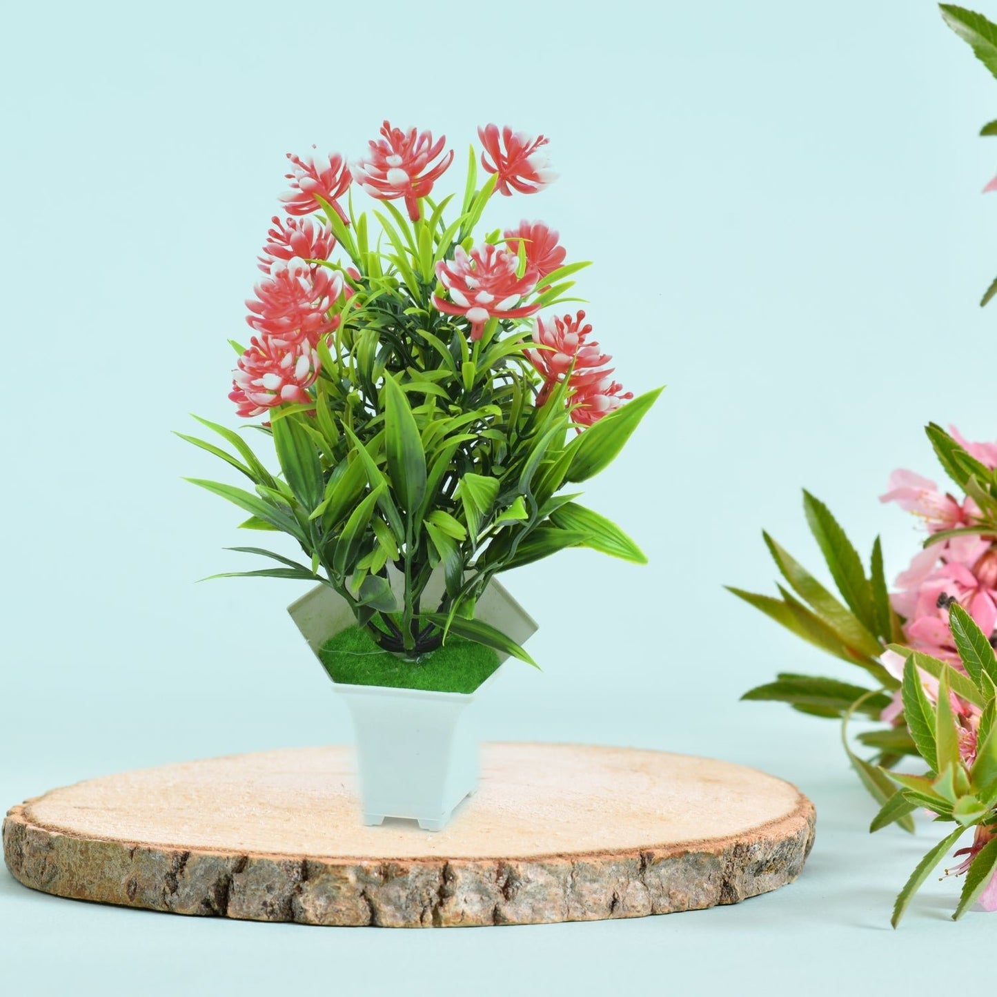 Wild Artificial Flower Plants with Cute Pot | Flower Plant for Home Office Decor | Tabletop and Desk Decoration | Artificial Flower for Balcony Indoor Decor, Plants for Living Room (1 Pc) - infinityexculsivestore.com