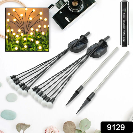 Solar Garden Lights, Solar - Powered Firefly Lamp, New Upgraded Solar Firefly Lights Outdoor Waterproof, Solar Outdoor Decorative Lights for Yard Gardening Patio Backyard Pathway DΓ©cor (2 PCS Set 12 LED (Warm Light)) - infinityexculsivestore.com