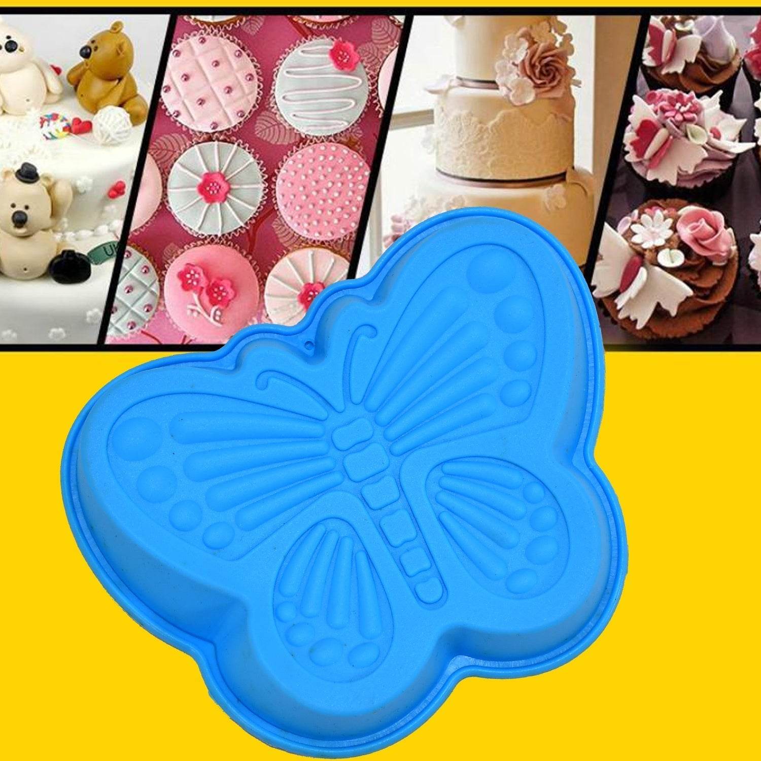 Butterfly Shape Cake Cup Liners I Silicone Baking Cups I Muffin Cupcake Cases I Microwave or Oven Tray Safe I Molds for Handmade Soap, Biscuit, Chocolate, Muffins, Jelly – Pack of 4 - infinityexculsivestore.com