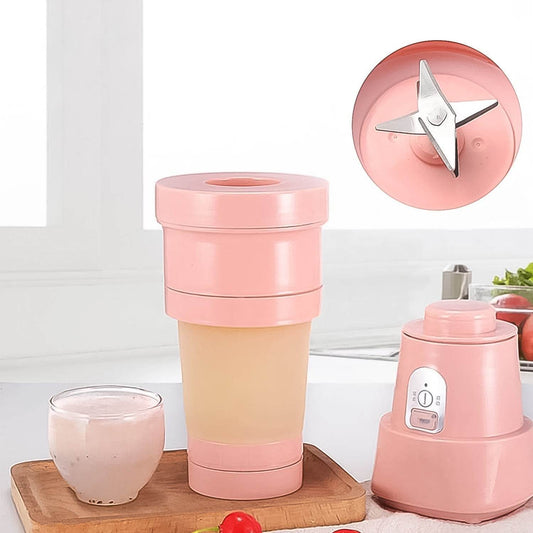 Foldable Electric Juicer, Portable Blender Stainless Steel 6 Blades (500 ML) - infinityexculsivestore.com