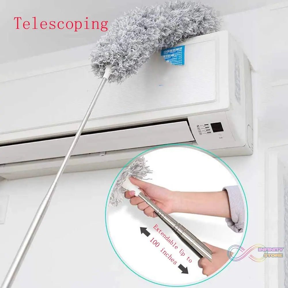 Microfiber Dusters for Cleaning, Telescoping Feather Duster with 100 inches Extendable Handle Pole, Dusting Cleaning Tools for Cleaning High Ceiling, Ceiling Fan, Blinds, Cobwebs, Furniture, Cars - infinityexculsivestore.com
