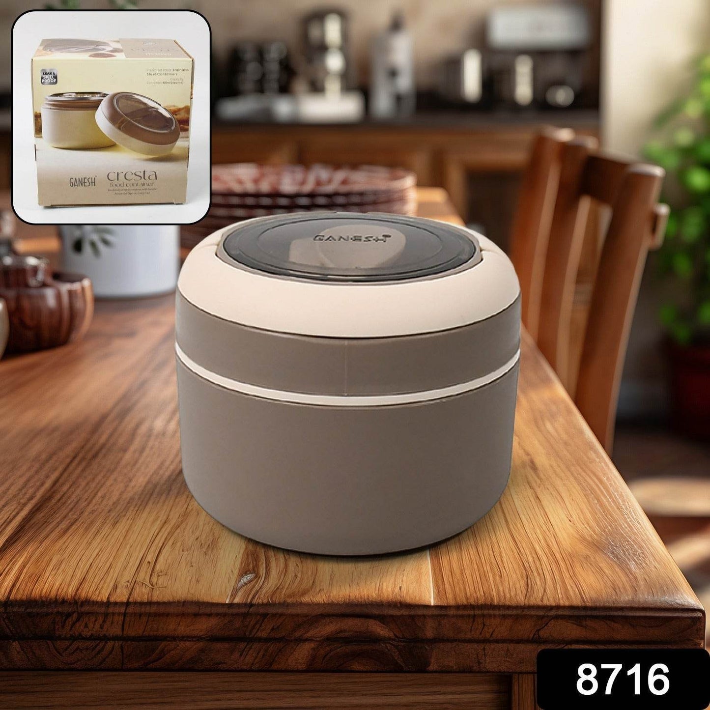 Ganesh Cresta Food Insulated Airtight Leak-Proof Lunch Box With Spoon for Office, School, Picnic (1Pc) - infinityexculsivestore.com