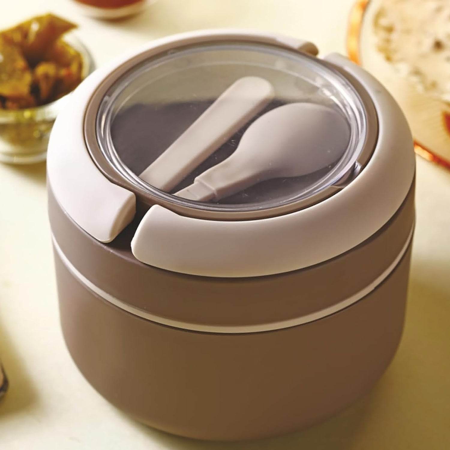 Ganesh Cresta Food Insulated Airtight Leak-Proof Lunch Box With Spoon for Office, School, Picnic (1Pc) - infinityexculsivestore.com