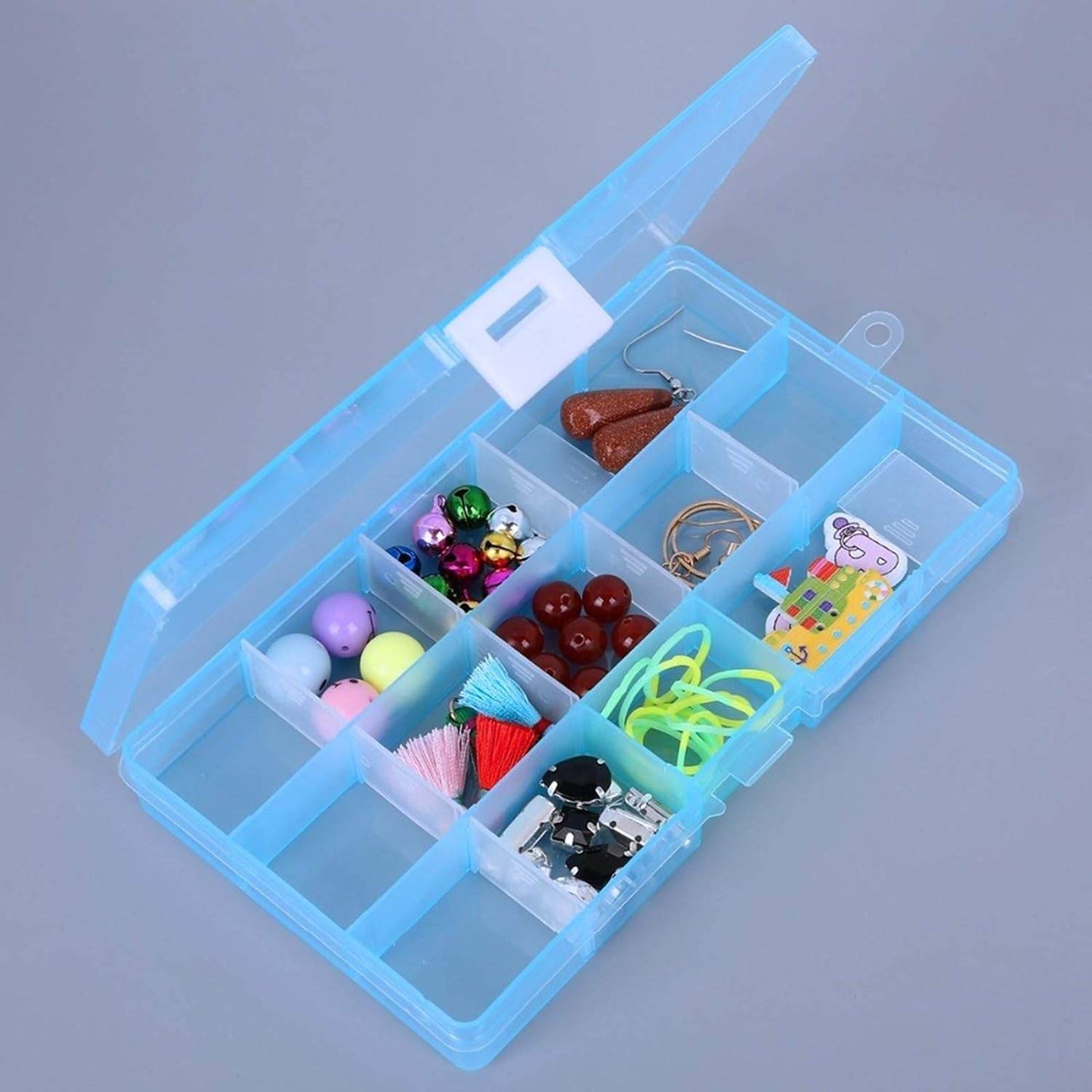 15 Grids Jewelry Organizer Plastic Jewelry Organizer Box Clear Jewelry Organizer Box Plastic Bead Organizers with Adjustable Dividers for Herbs Pills Bead, Jewelry, and Other Small Item (1 Pc) - infinityexculsivestore.com