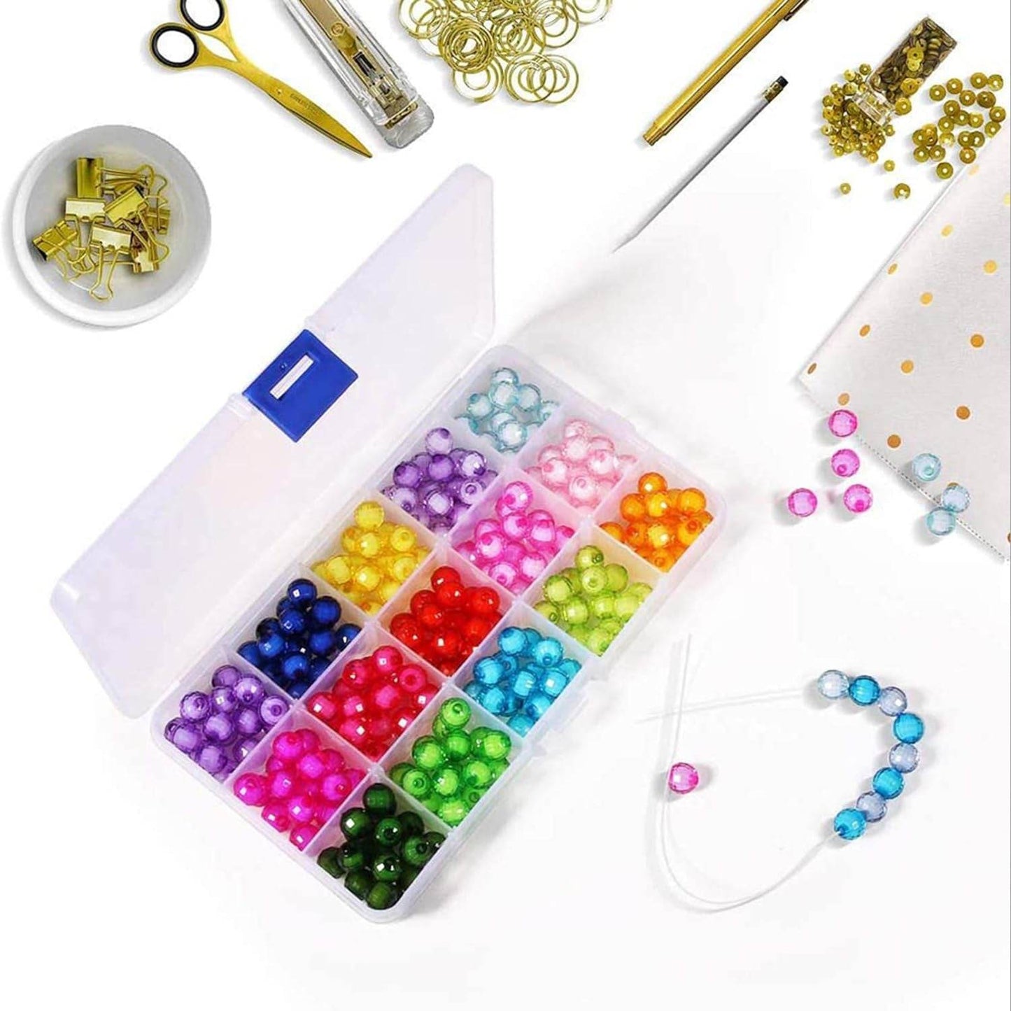 15 Grids Jewelry Organizer Plastic Jewelry Organizer Box Clear Jewelry Organizer Box Plastic Bead Organizers with Adjustable Dividers for Herbs Pills Bead, Jewelry, and Other Small Item (1 Pc) - infinityexculsivestore.com