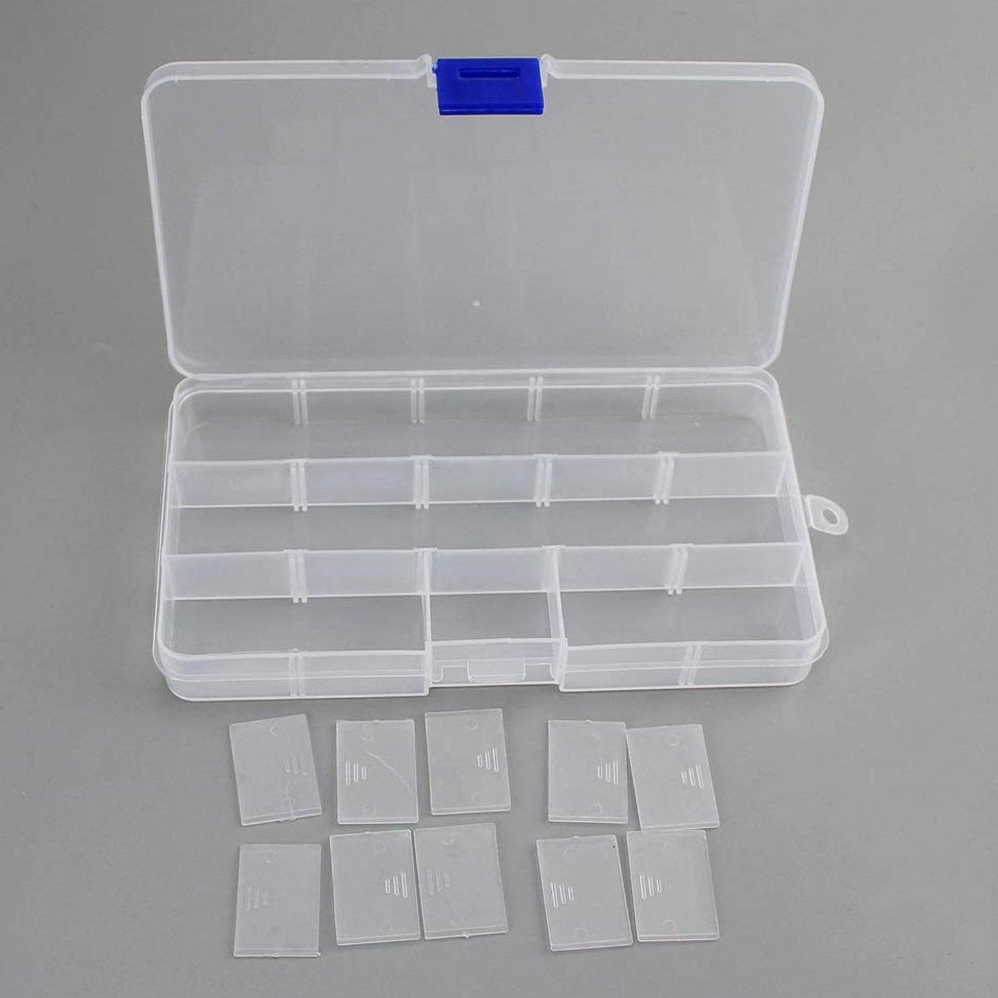 15 Grids Jewelry Organizer Plastic Jewelry Organizer Box Clear Jewelry Organizer Box Plastic Bead Organizers with Adjustable Dividers for Herbs Pills Bead, Jewelry, and Other Small Item (1 Pc) - infinityexculsivestore.com