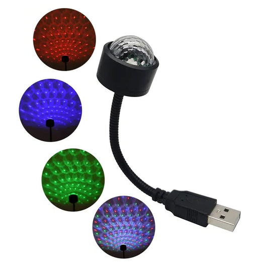 USB Star Night Light Projector and Mini Disco Ball Light, Adjustable Auto Roof Interior Car Ceiling Lights, Flexible Atmosphere Strobe Light Decorations for Bedroom Car Party Ceiling - infinityexculsivestore.com