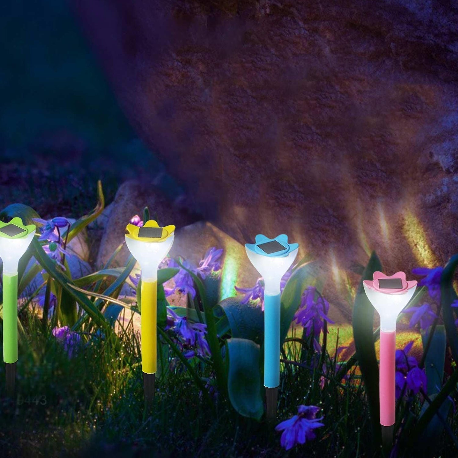 Street Light Solar Flowers Lights Road Light Flower Landscape Light Decorative Yard Lights Solar Lights Garden Stake Flower Lights Solar Landscape Light in Outdoor Spotlight (2 Pc ) - infinityexculsivestore.com