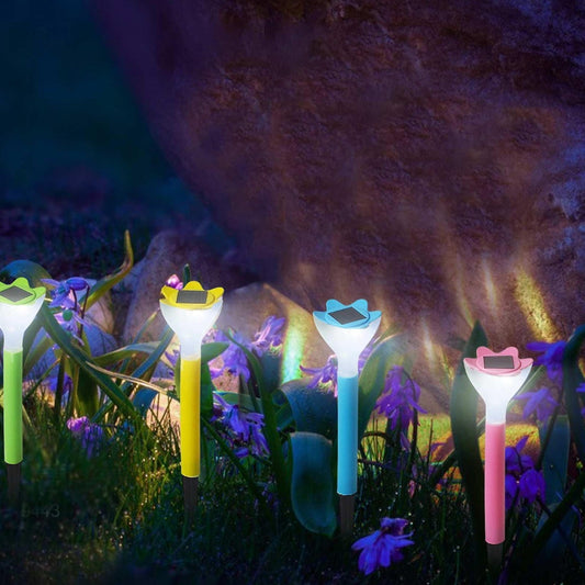 Street Light Solar Flowers Lights Road Light Flower Landscape Light Decorative Yard Lights Solar Lights Garden Stake Flower Lights Solar Landscape Light in Outdoor Spotlight (2 Pc ) - infinityexculsivestore.com
