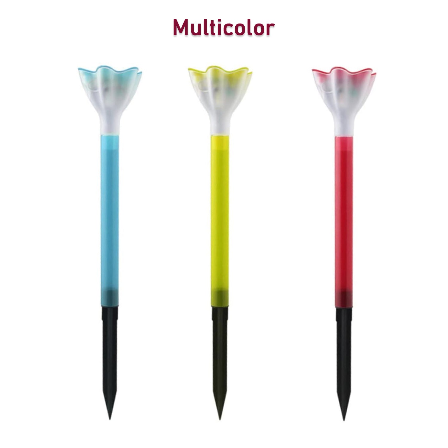 Street Light Solar Flowers Lights Road Light Flower Landscape Light Decorative Yard Lights Solar Lights Garden Stake Flower Lights Solar Landscape Light in Outdoor Spotlight (2 Pc ) - infinityexculsivestore.com