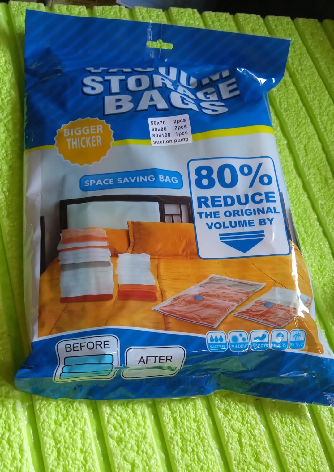 Vacuum Storage Bags with Suction Pump & Shirt clips - Vacuum Bags - Big Capacity Vacuum Seal Bags for Travel Clothes Blankets Pillows, Compression Bags | Space Saver Vacuum Storage Bags (5 Pcs Set) - infinityexculsivestore.com
