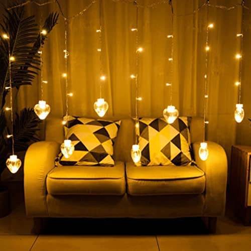 8 Feet 12 Wish Heart Ball String LED Lights With Color Box for Home Decoration, Diwali & Wedding LED Christmas Light Indoor and Outdoor Light ,Festival Decoration (Wishing Ball Warm White) - infinityexculsivestore.com
