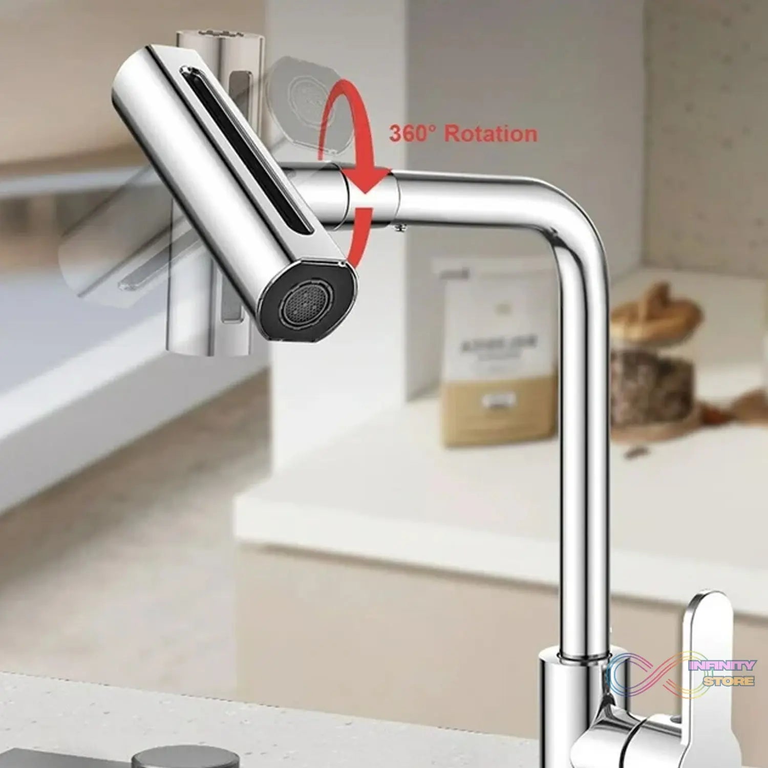 Multifunction Shower Waterfall Kitchen Faucet, 360° Rotation Waterfall Kitchen Faucet, Touch Kitchen Faucet, Faucet Extender for Kitchen Sink, Swivel Waterfall Kitchen Faucet for Washing Vegetable Fruit (4 In 1 ) - infinityexculsivestore.com
