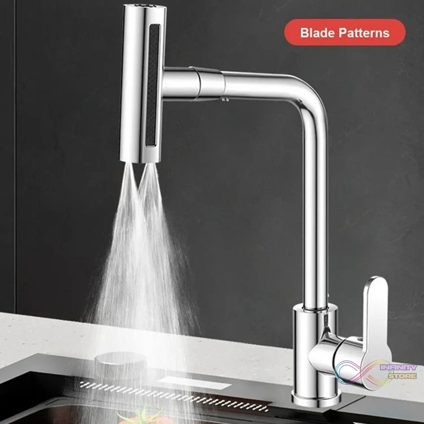 Multifunction Shower Waterfall Kitchen Faucet, 360° Rotation Waterfall Kitchen Faucet, Touch Kitchen Faucet, Faucet Extender for Kitchen Sink, Swivel Waterfall Kitchen Faucet for Washing Vegetable Fruit (4 In 1 ) - infinityexculsivestore.com