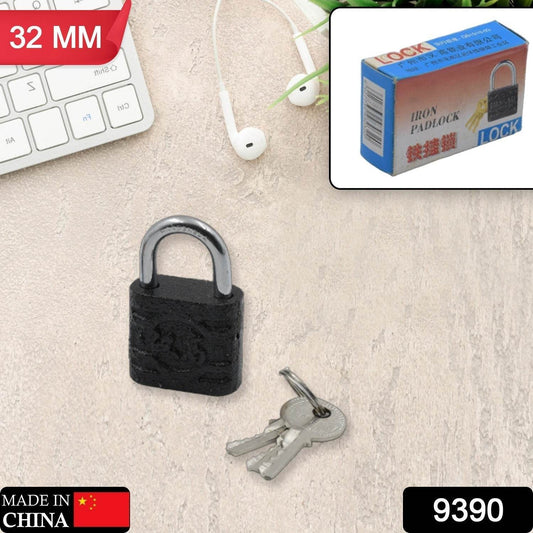 Iron Padlock, Brass Core and Thickened Spray Black Iron Door Lock for Home Dormitory, Waterproof Antirust Anti-theft Padlocks Outdoor Gate Shed Locks Warehouse Big Iron Door Drawer Lock (75mm, 60mm, 32mm) - infinityexculsivestore.com