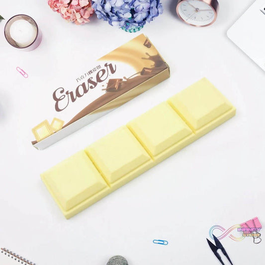 3D Chocolate Shaped Erasers Soft Pencil Erasers Supplies for Office School Students Drawing Writing Classroom Rewards for Return Gift, Birthday Party, School Prize (1 Pc 4 grid) - infinityexculsivestore.com