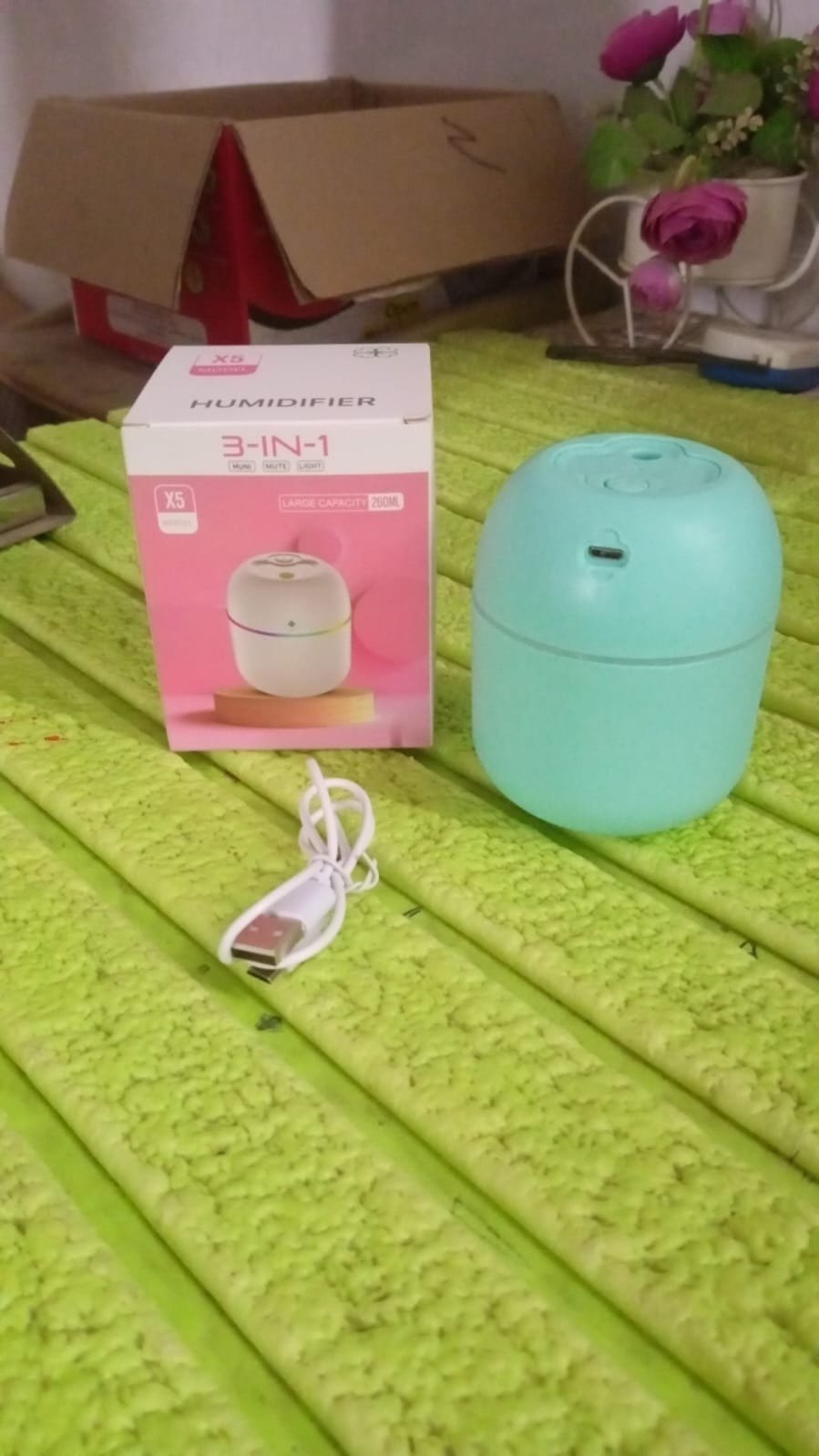 Portable Lighting Mini Humidifier, USB Personal Desktop Air Humidifier for Baby Bedroom Travel Office Home with Light, Cool Mist Humidifier, Essential Oil Diffusers, Cool Mist Humidifiers (250 ML) - infinityexculsivestore.com