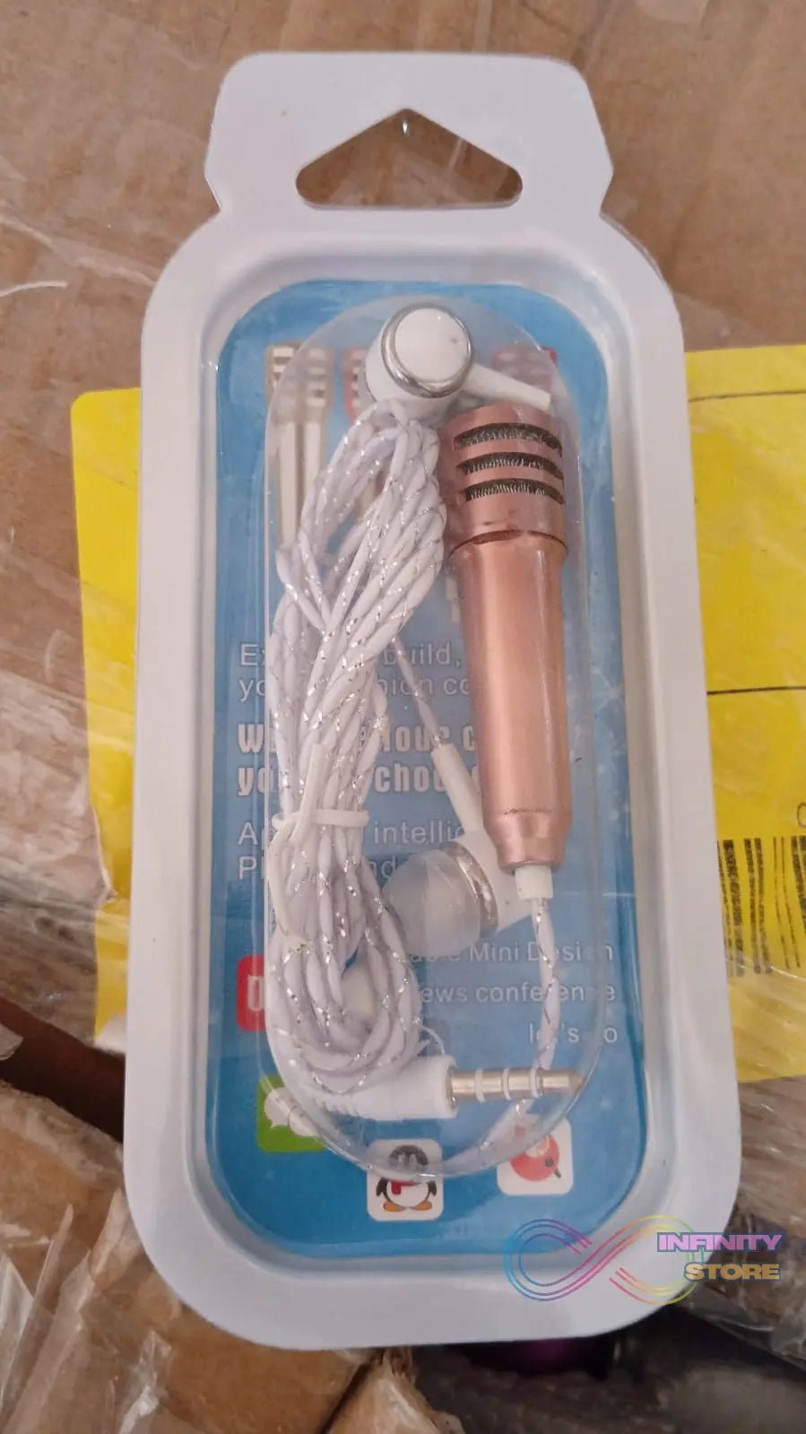 Mini Microphone Mic with Earphone for Voice Recording, Mike Mic Microphone with Handsfree for Mobile Computer, Headphone Handfree Earphone Usb Microphone Vocal Gift Miniature Children (1 Pc) - infinityexculsivestore.com