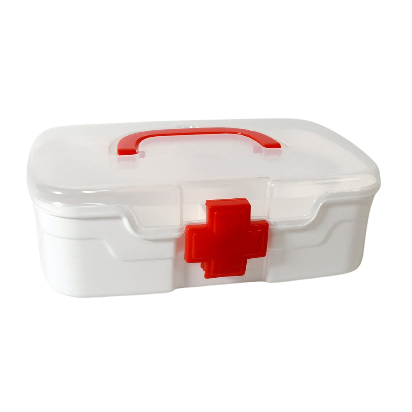 Medical Box, 1 Piece, Indoor Outdoor Medical Utility, Medicine Storage Box, Detachable Tray Medical Box Multi Purpose Regular Medicine, First Aid Box with Handle & Transparent Lid - infinityexculsivestore.com