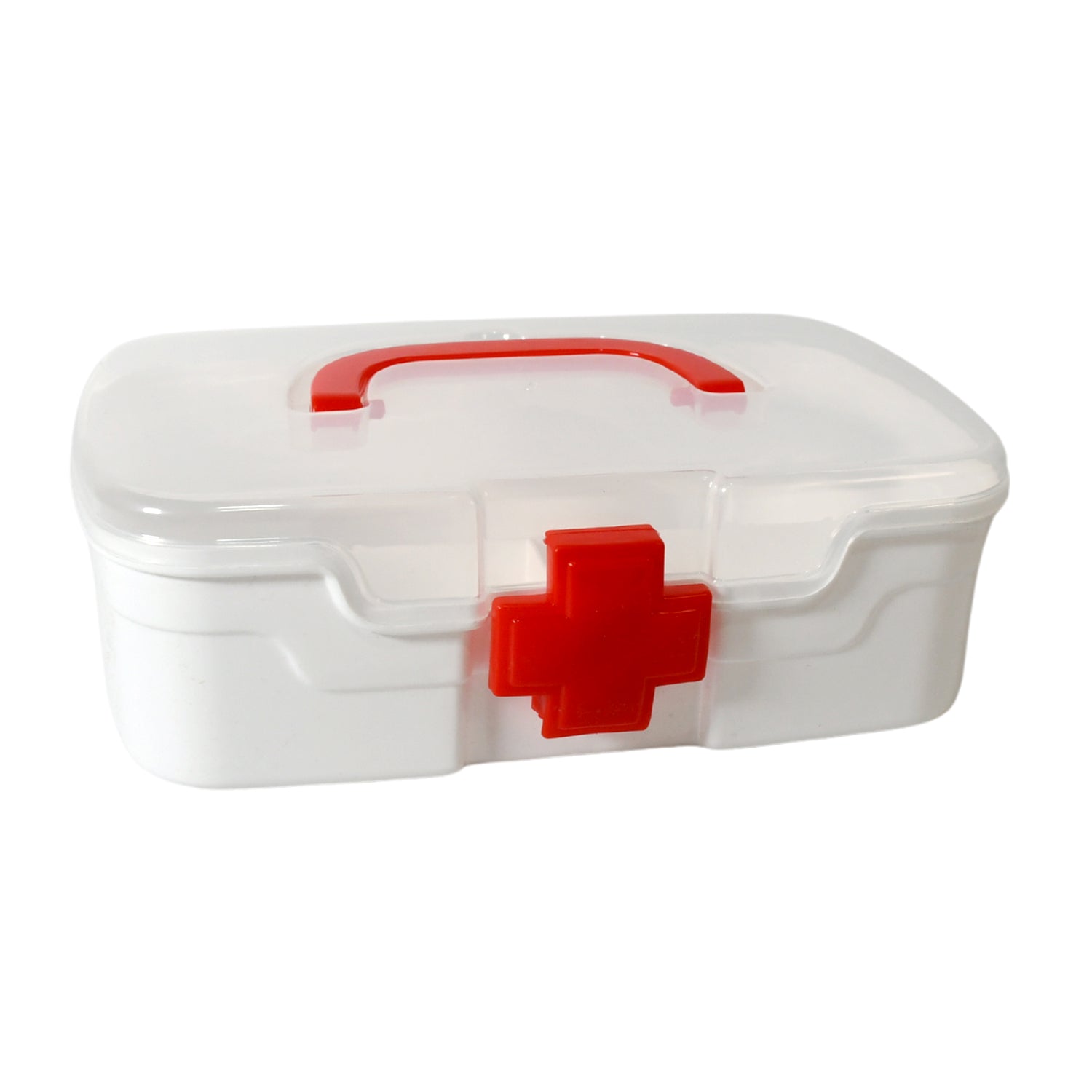 Medical Box, 1 Piece, Indoor Outdoor Medical Utility, Medicine Storage Box, Detachable Tray Medical Box Multi Purpose Regular Medicine, First Aid Box with Handle & Transparent Lid - infinityexculsivestore.com