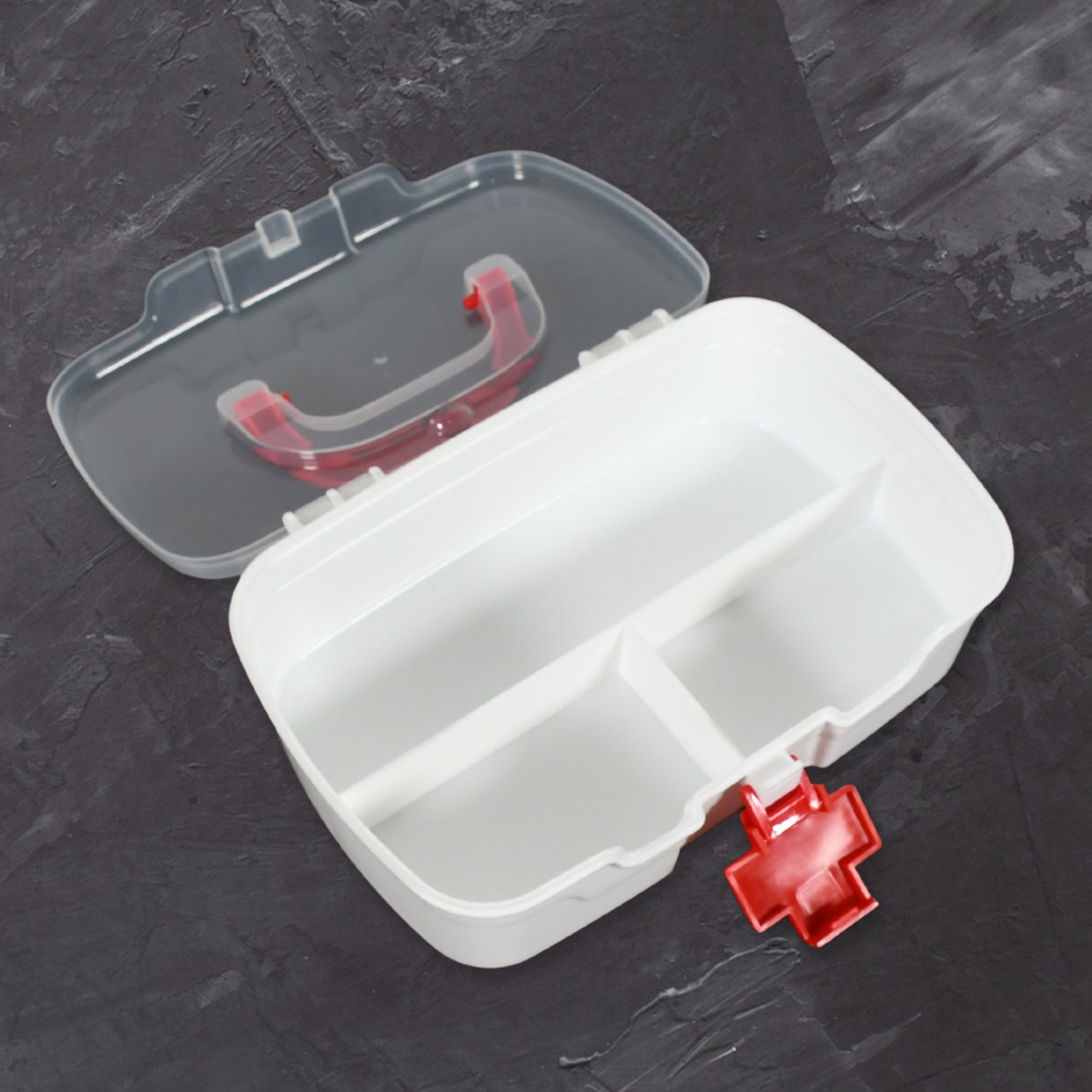 Medical Box, 1 Piece, Indoor Outdoor Medical Utility, Medicine Storage Box, Detachable Tray Medical Box Multi Purpose Regular Medicine, First Aid Box with Handle & Transparent Lid - infinityexculsivestore.com