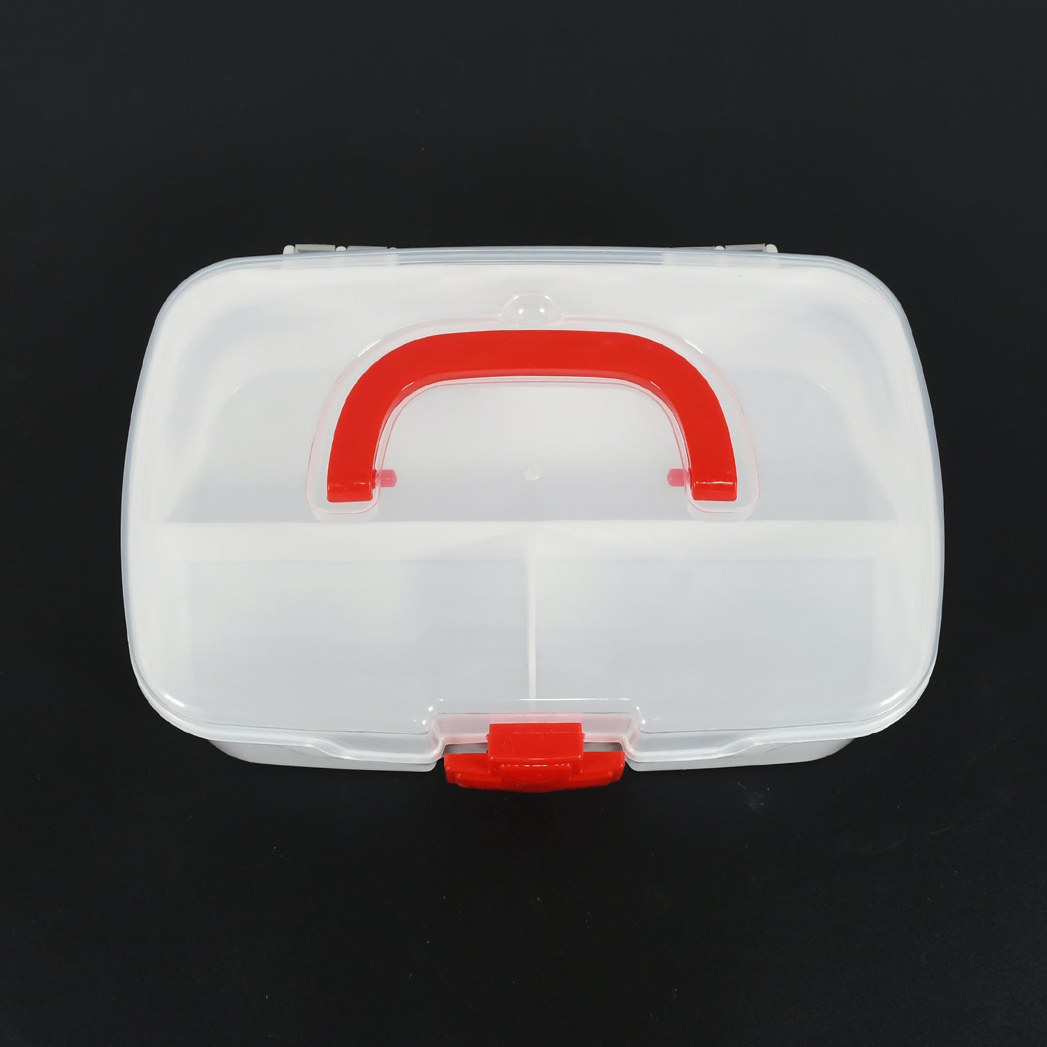 Medical Box, 1 Piece, Indoor Outdoor Medical Utility, Medicine Storage Box, Detachable Tray Medical Box Multi Purpose Regular Medicine, First Aid Box with Handle & Transparent Lid - infinityexculsivestore.com