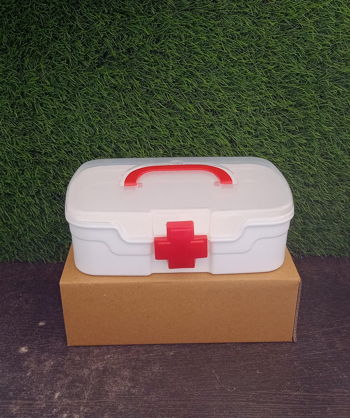 Medical Box, 1 Piece, Indoor Outdoor Medical Utility, Medicine Storage Box, Detachable Tray Medical Box Multi Purpose Regular Medicine, First Aid Box with Handle & Transparent Lid - infinityexculsivestore.com
