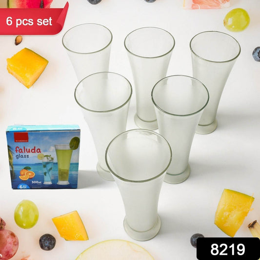 High Quality Faluda, ice cream, Juicer and Water Glasses Set of 6 Transparent, Drinking Water Glasses Stylish Glasses for Faluda, Water, Juice, Glass Set of 6 Pcs (300 ML Approx) - infinityexculsivestore.com