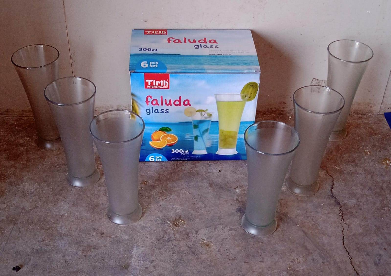 High Quality Faluda, ice cream, Juicer and Water Glasses Set of 6 Transparent, Drinking Water Glasses Stylish Glasses for Faluda, Water, Juice, Glass Set of 6 Pcs (300 ML Approx) - infinityexculsivestore.com