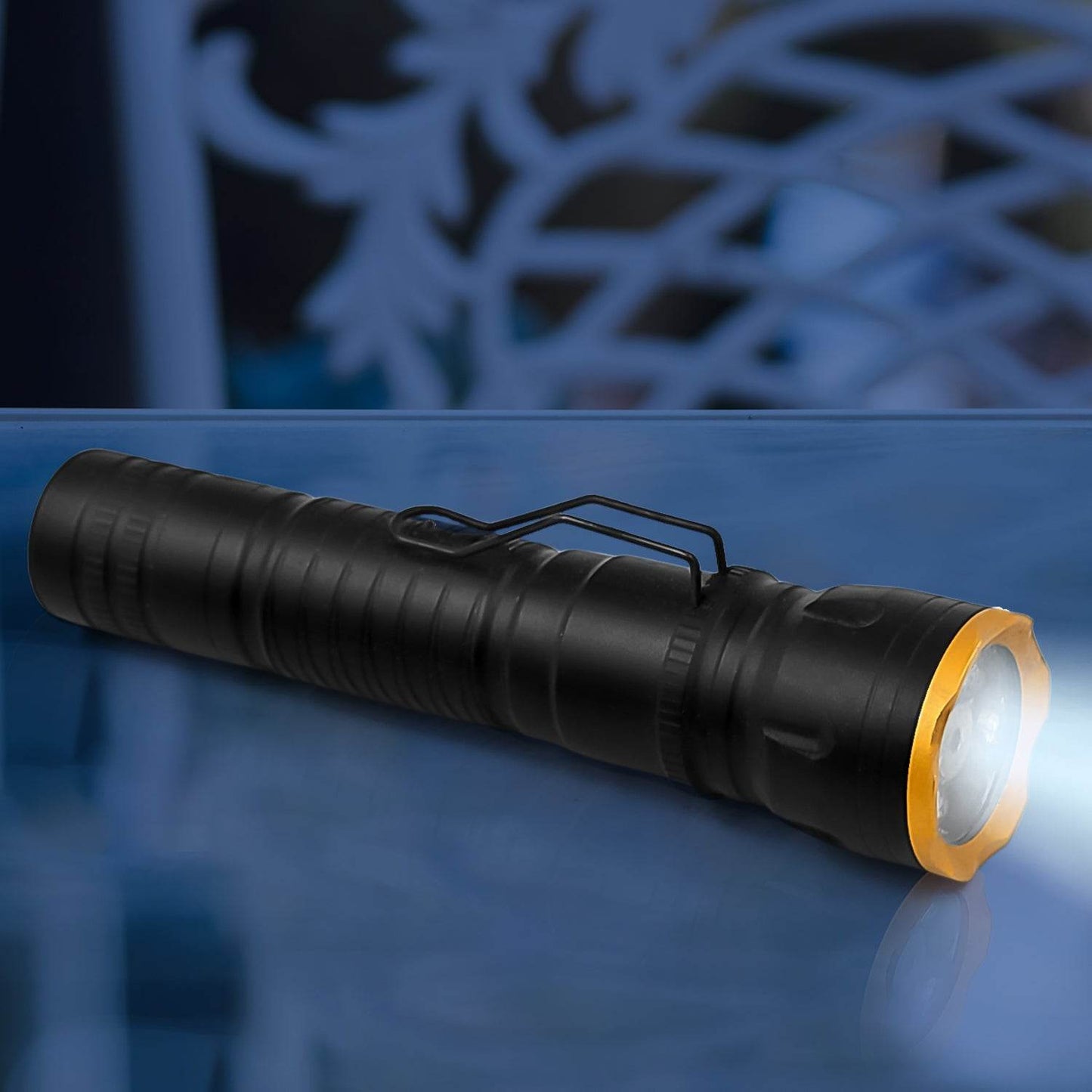 2in1 5 LED With 1 Laser Light Portable Mini Torch / Flashlight LED Powerful High Lumens Pen Light with Clip, Portable Pocket Compact Torch for Emergency A Battery operated (1 Pc / Battery not included) - infinityexculsivestore.com