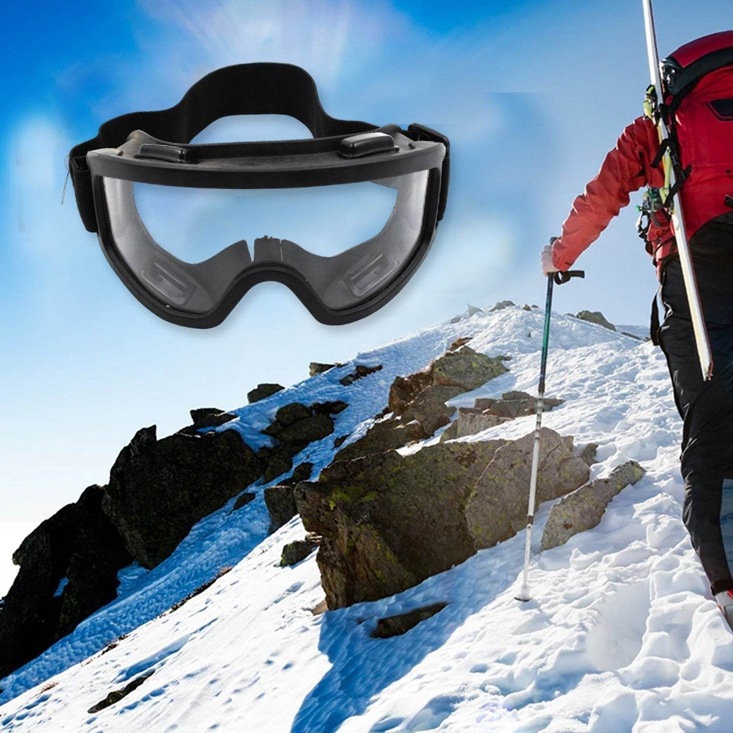 Cycling Motorbike ATV/Dirt Bike Racing Transparent Goggles with Adjustable Strap Sunglasses, Protective Glasses Goggle, Outdoor Goggles Dustproof Windproof Riding Goggles Safety Goggles - infinityexculsivestore.com