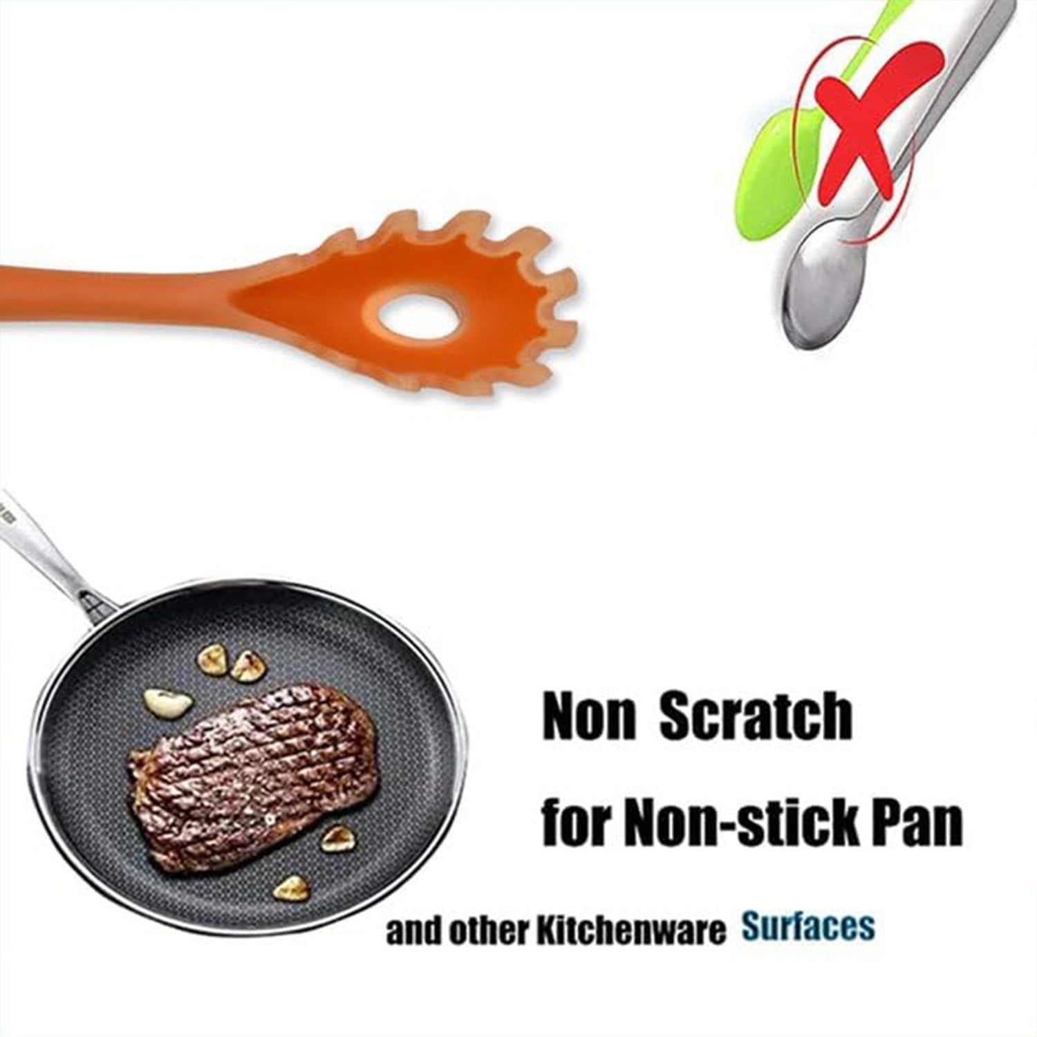 Multipurpose Silicone Spoon, Silicone Basting Spoon Non - Stick Kitchen Utensils Household Gadgets Heat - Resistant Non Stick Spoons Kitchen Cookware Items For Cooking and Baking (6 Pcs Set) - infinityexculsivestore.com