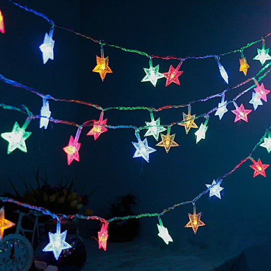 28 LED / Star 3.9 Meter Star Shape Led Light Battery Operated with Flashing Modes for Home Decoration, Kids Room, Waterproof Diwali & Wedding LED Christmas Light Indoor and Outdoor Light ,Festival Decoration (Multicolor Battery Not Included 3.9Mtr) - infinityexculsivestore.com