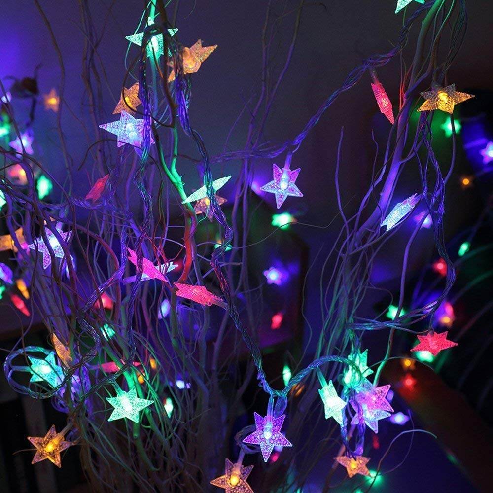 28 LED / Star 3.9 Meter Star Shape Led Light Battery Operated with Flashing Modes for Home Decoration, Kids Room, Waterproof Diwali & Wedding LED Christmas Light Indoor and Outdoor Light ,Festival Decoration (Multicolor Battery Not Included 3.9Mtr) - infinityexculsivestore.com