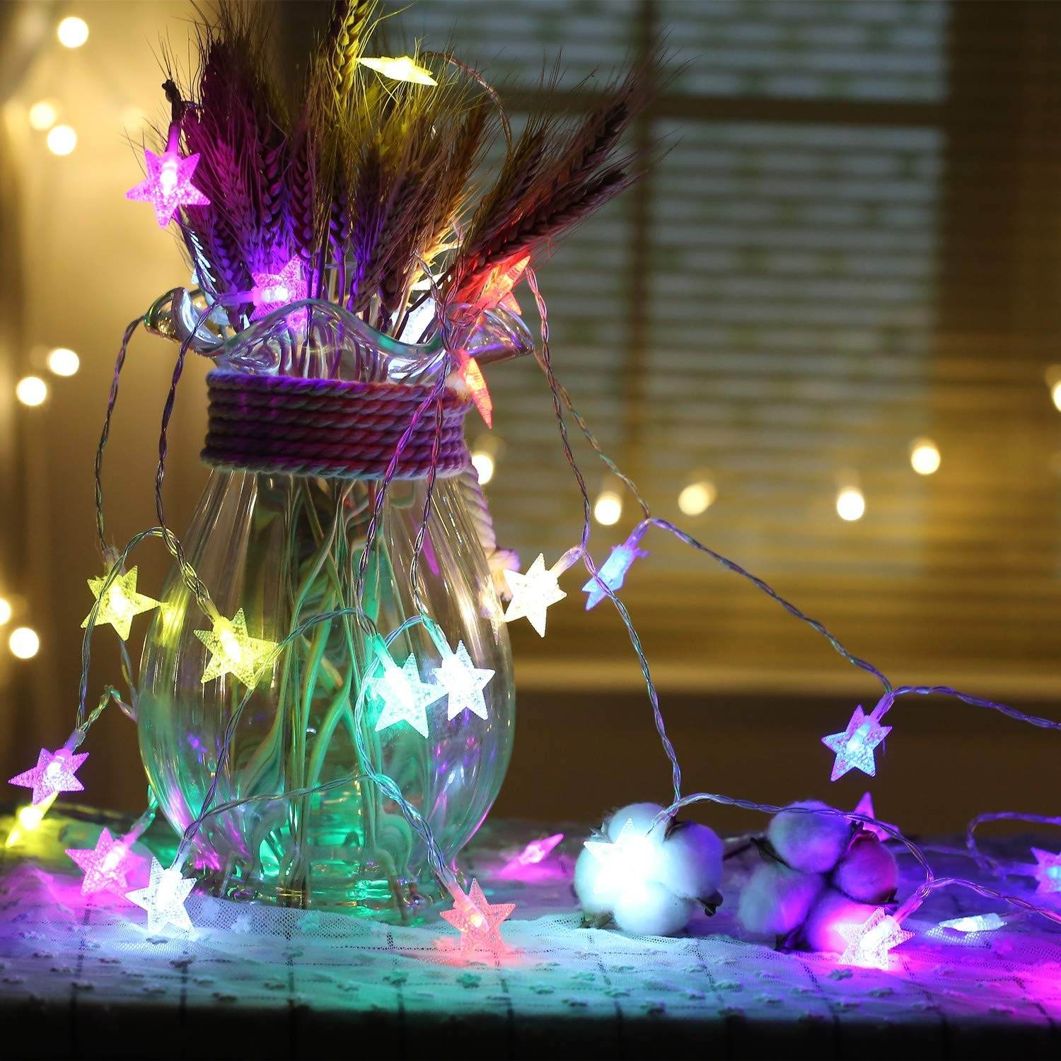 28 LED / Star 3.9 Meter Star Shape Led Light Battery Operated with Flashing Modes for Home Decoration, Kids Room, Waterproof Diwali & Wedding LED Christmas Light Indoor and Outdoor Light ,Festival Decoration (Multicolor Battery Not Included 3.9Mtr) - infinityexculsivestore.com
