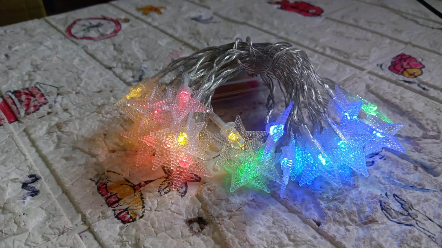 28 LED / Star 3.9 Meter Star Shape Led Light Battery Operated with Flashing Modes for Home Decoration, Kids Room, Waterproof Diwali & Wedding LED Christmas Light Indoor and Outdoor Light ,Festival Decoration (Multicolor Battery Not Included 3.9Mtr) - infinityexculsivestore.com