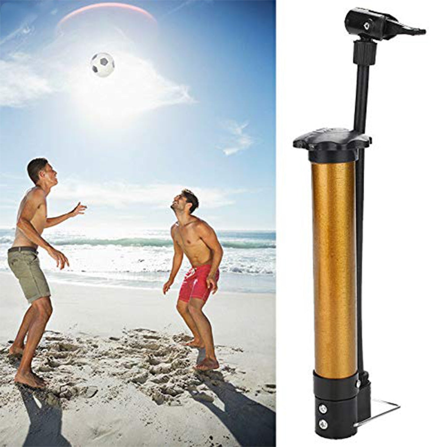 Mini Hand Air Ball Pump With 1 Pin, Metal Portable High Pressure Air Pump Mini Basketball Inflator for Balls, Basketball, Soccer, Volleyball, Football, Inflatable, and More (1 Pc) - infinityexculsivestore.com