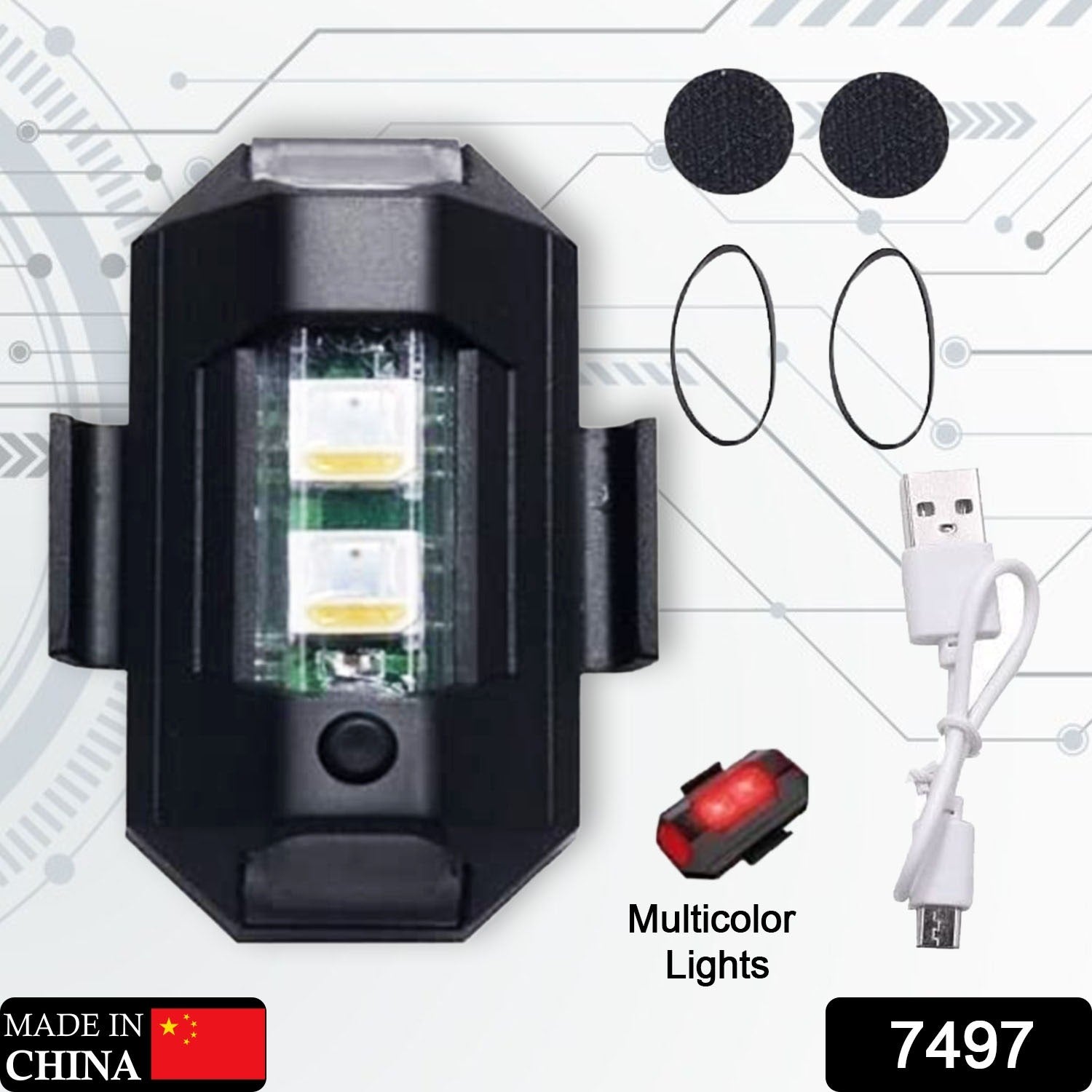 Mini LED Strobe Lights, Waterproof Lights, Lightweight RGB LED Lights Drone Strobe Lights Veicle Anti - Collision Strobe Light Bike Motocycle Lights USB Recharge Multi - colors - infinityexculsivestore.com
