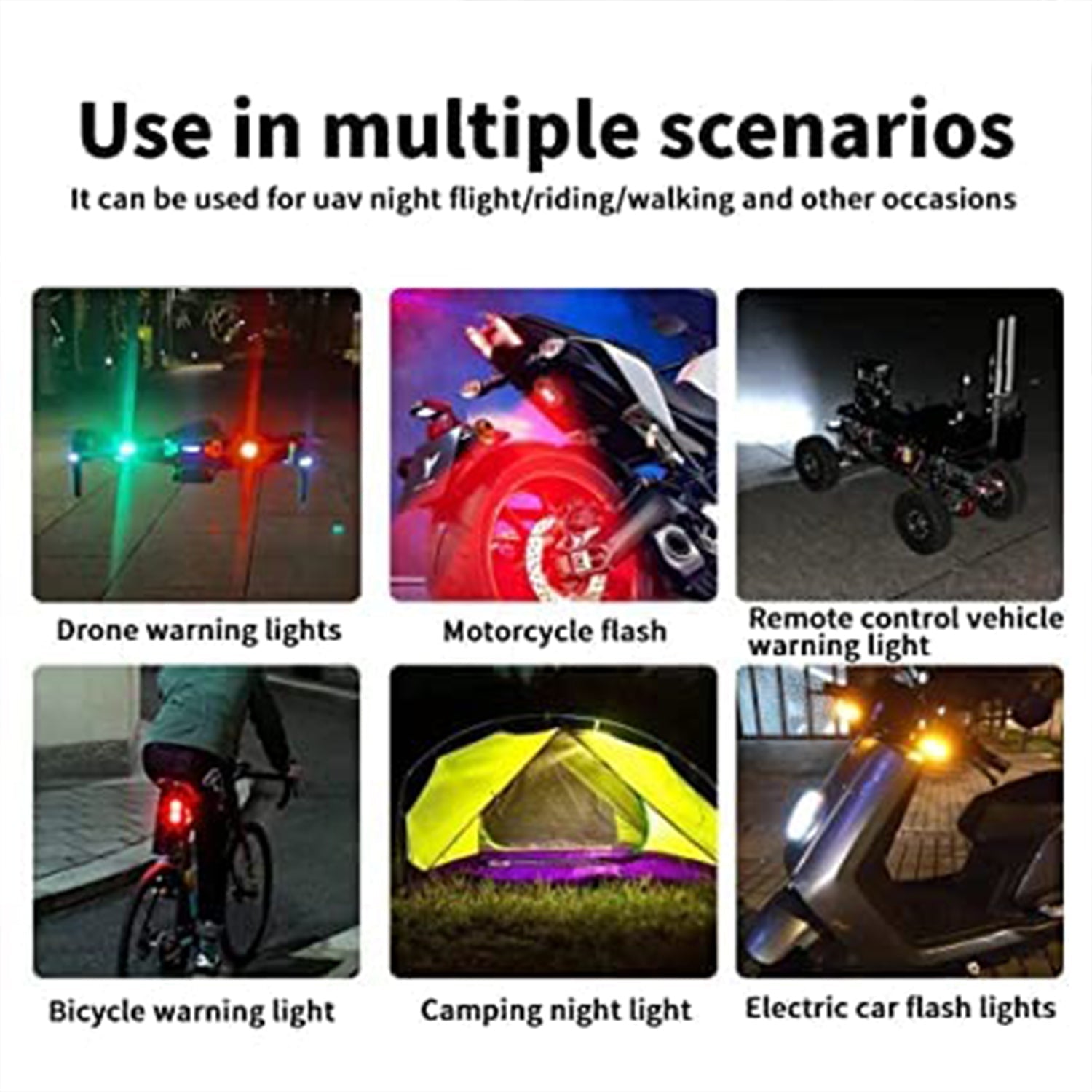 Mini LED Strobe Lights, Waterproof Lights, Lightweight RGB LED Lights Drone Strobe Lights Veicle Anti - Collision Strobe Light Bike Motocycle Lights USB Recharge Multi - colors - infinityexculsivestore.com