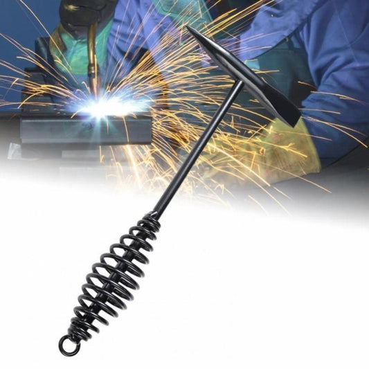 Welding Slag Removal Tool Chipping Hammer with Coil Spring Handle, Mufti Functional for Cleaning Removing Slag Industrial Weld Slag Spatter Removal Tool Welding Hammer, for Machinery Electrician (1 Pc ) - infinityexculsivestore.com