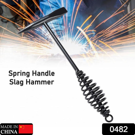 Welding Slag Removal Tool Chipping Hammer with Coil Spring Handle, Mufti Functional for Cleaning Removing Slag Industrial Weld Slag Spatter Removal Tool Welding Hammer, for Machinery Electrician (1 Pc ) - infinityexculsivestore.com