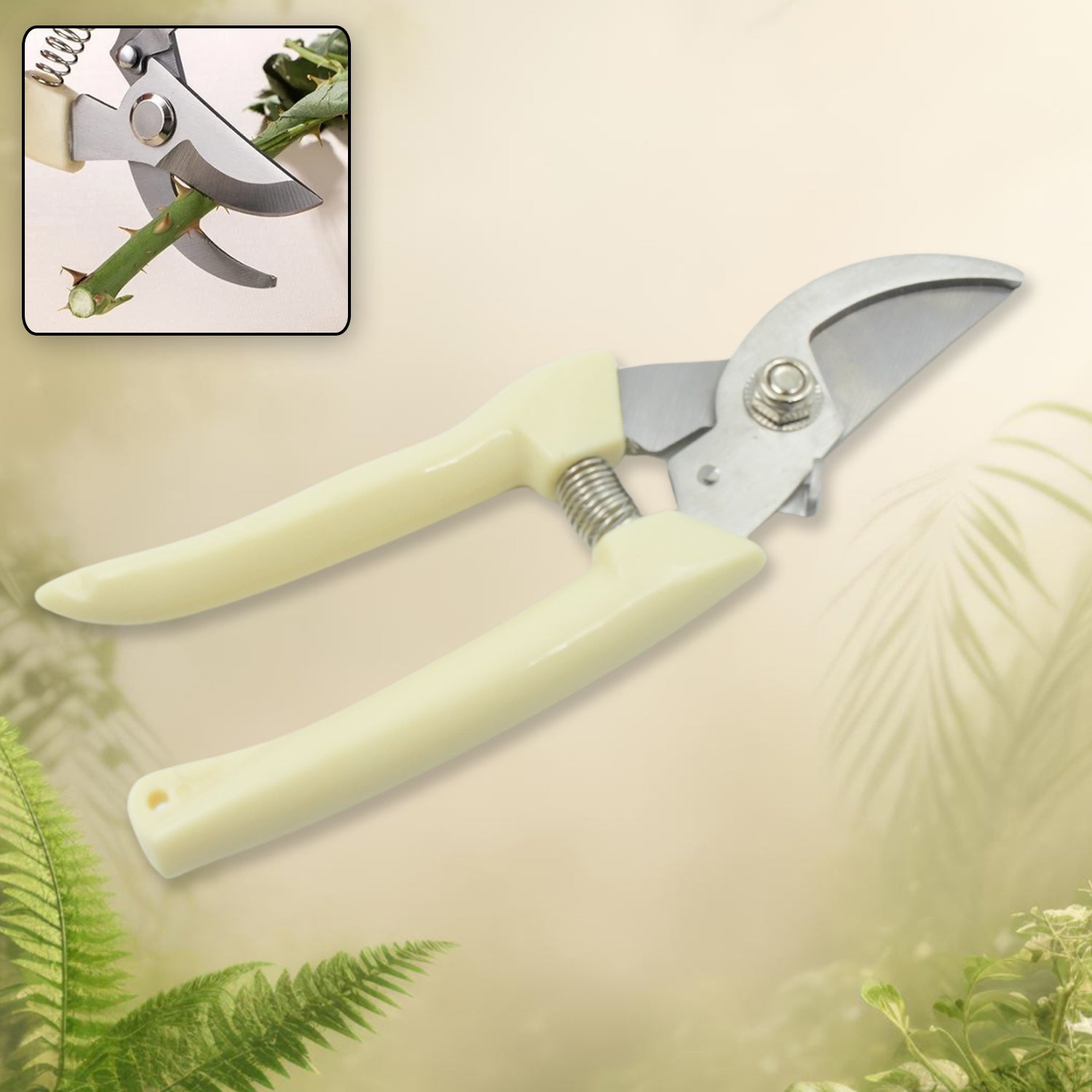 Stainless Steel Pruning Shears with Sharp Blades and Comfortable handle - Durable Hand Pruner for Comfortable and Easy Cutting, Heavy Duty Gardening Cutter Tool Plant Cutter for Home Garden | Wood Bran (1 Pc) - infinityexculsivestore.com